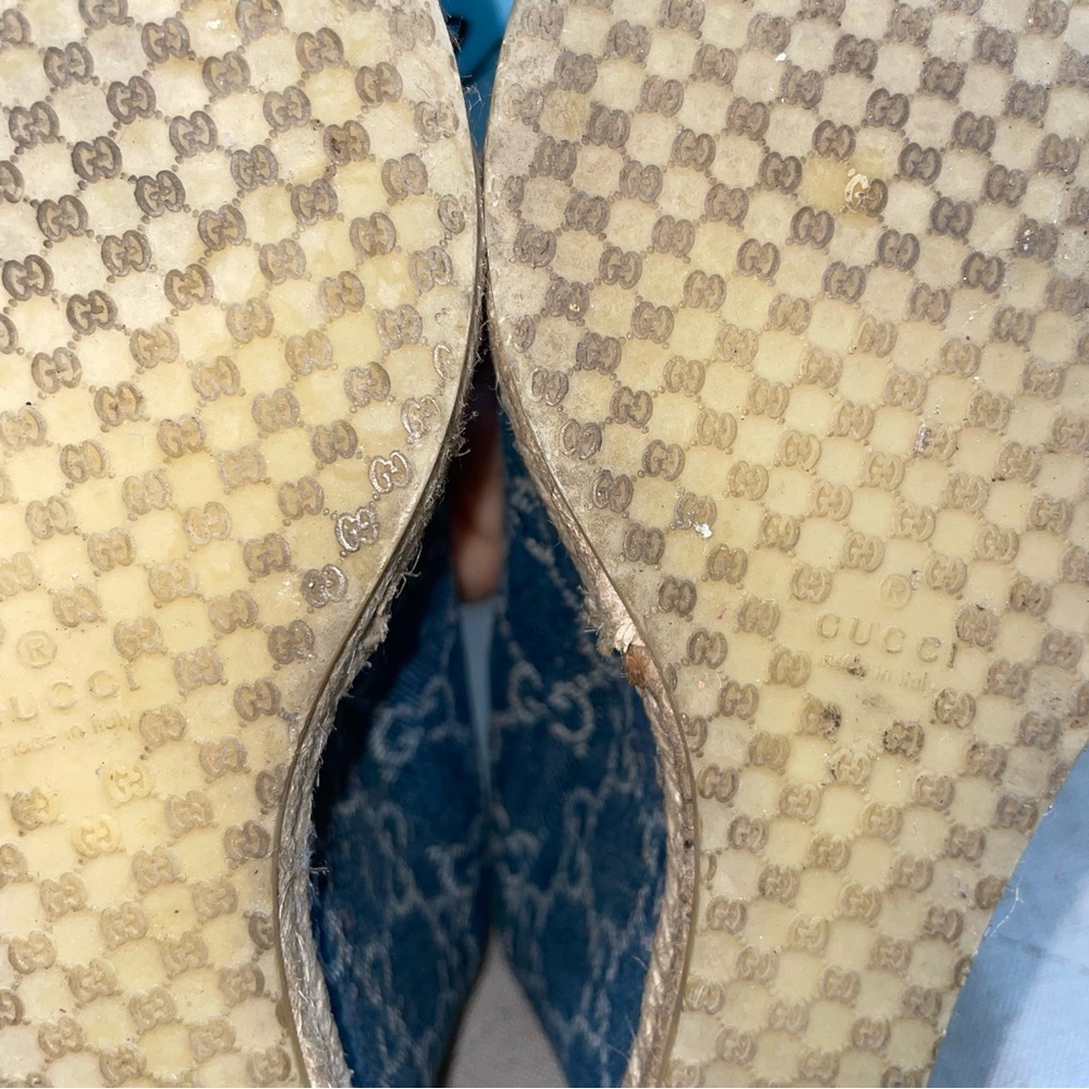 Gucci Blue GG Denim Horsebit Espadrille Wedges Size 38
Excellent Condition - Picture 11 of 11